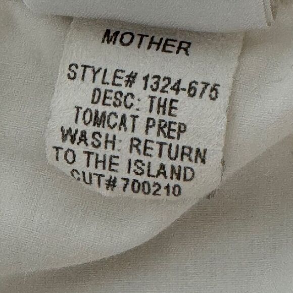 Mother The Tomcat Prep High Waist Cropped Jeans Return To The Island Wash Sz 26 - Picture 14 of 14